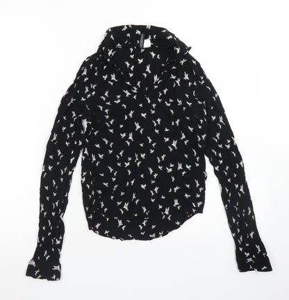 Womens UK Size 6 Divided Black Basic Blouse