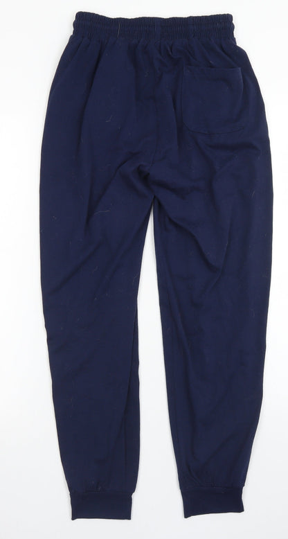 Howiton Womens Blue  Cotton Jogger Trousers Size S L25 in Regular Drawstring