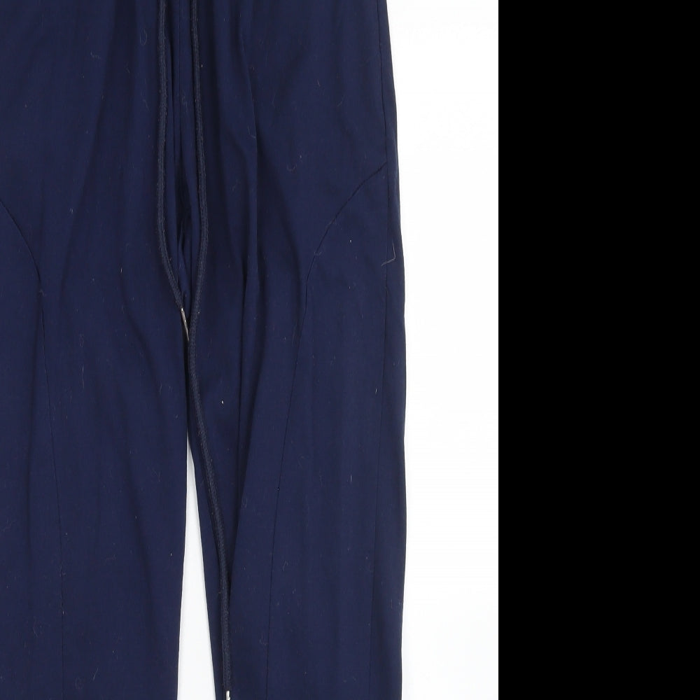 Howiton Womens Blue  Cotton Jogger Trousers Size S L25 in Regular Drawstring