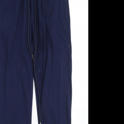 Howiton Womens Blue  Cotton Jogger Trousers Size S L25 in Regular Drawstring