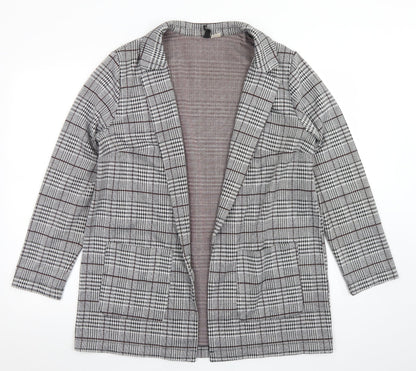 Divided Womens Black Houndstooth  Jacket Blazer Size L