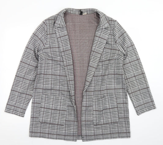 Divided Womens Black Houndstooth  Jacket Blazer Size L