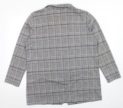 Divided Womens Black Houndstooth  Jacket Blazer Size L