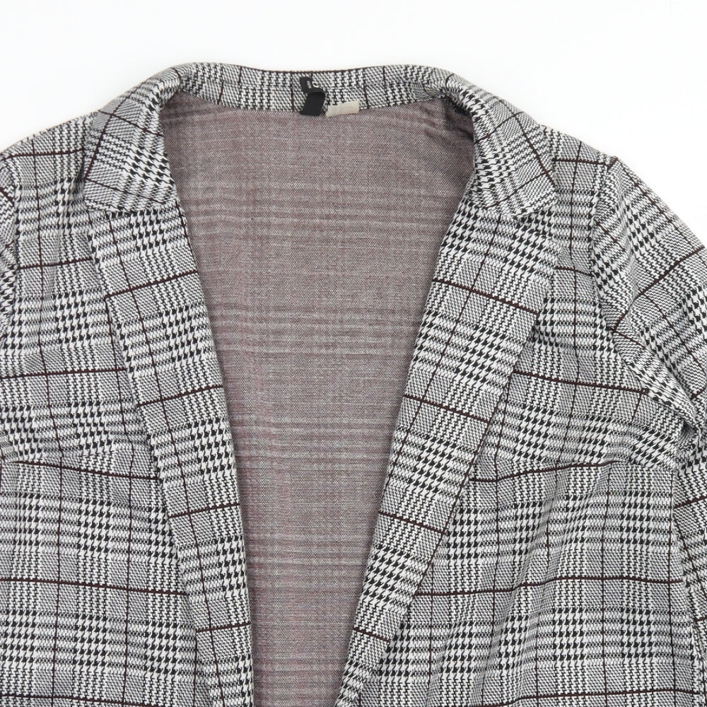 Divided Womens Black Houndstooth  Jacket Blazer Size L