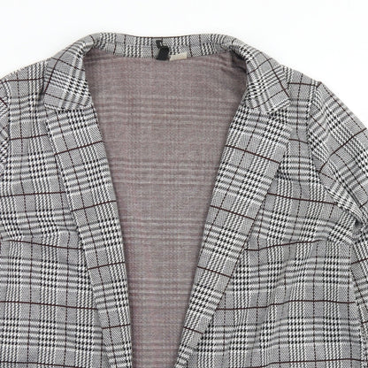 Divided Womens Black Houndstooth  Jacket Blazer Size L