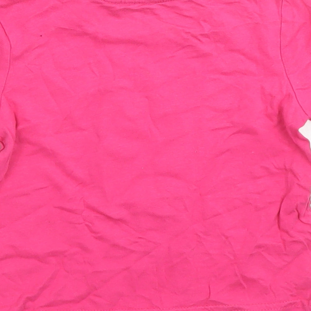 George Boys Pink  Cotton Basic T-Shirt Size 12-18 Months Crew Neck