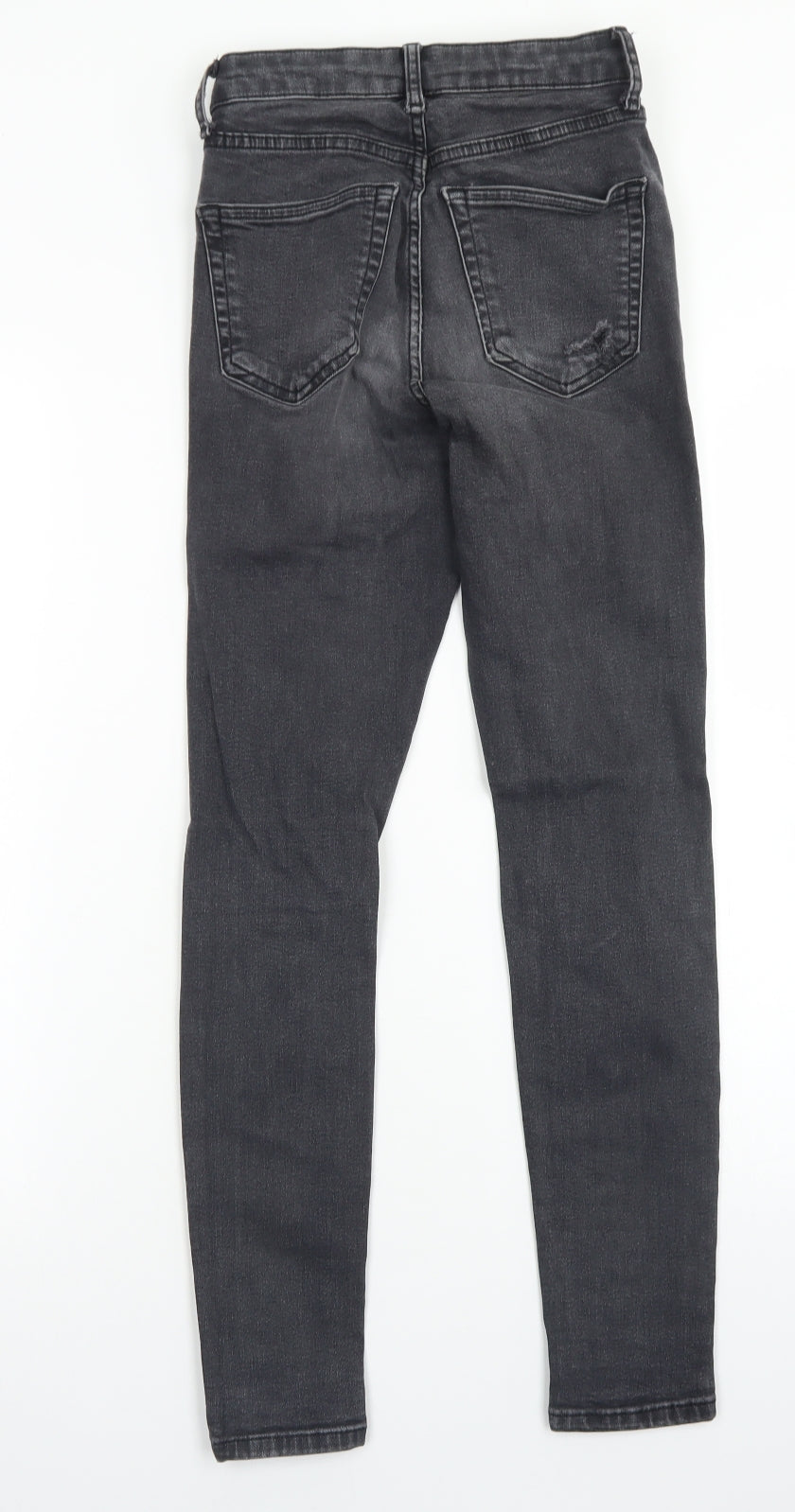 Topshop Womens Black  Cotton Skinny Jeans Size 25 in L32 in Regular Button