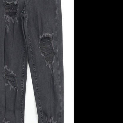 Topshop Womens Black  Cotton Skinny Jeans Size 25 in L32 in Regular Button