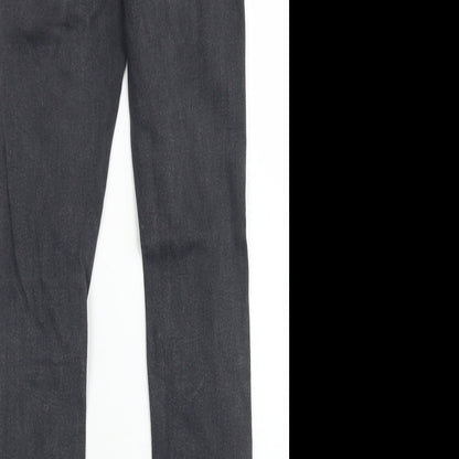 Topshop Womens Black  Cotton Skinny Jeans Size 25 in L32 in Regular Button