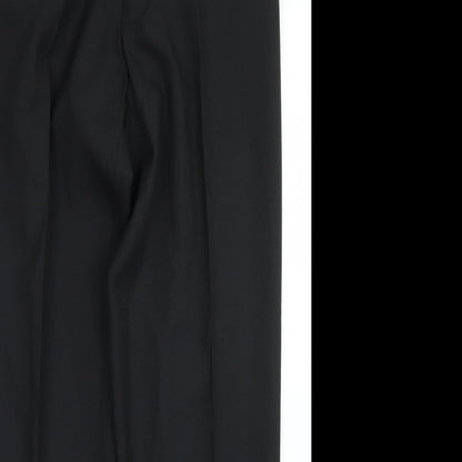 Preworn Mens Black  Polyester Dress Pants Trousers Size 36 in L30 in Regular Button