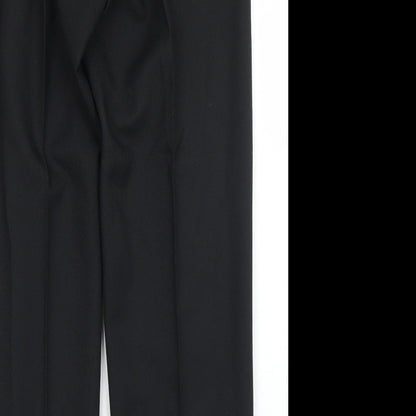 Preworn Mens Black  Polyester Dress Pants Trousers Size 36 in L30 in Regular Button