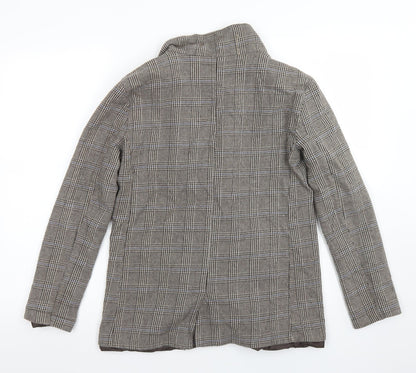 Corset Womens Brown Plaid Cotton Jacket Blazer Size L