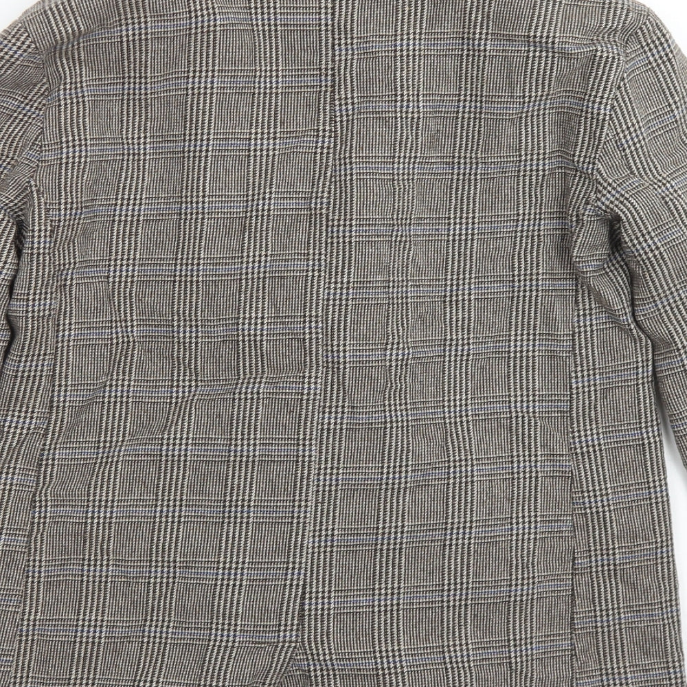 Corset Womens Brown Plaid Cotton Jacket Blazer Size L