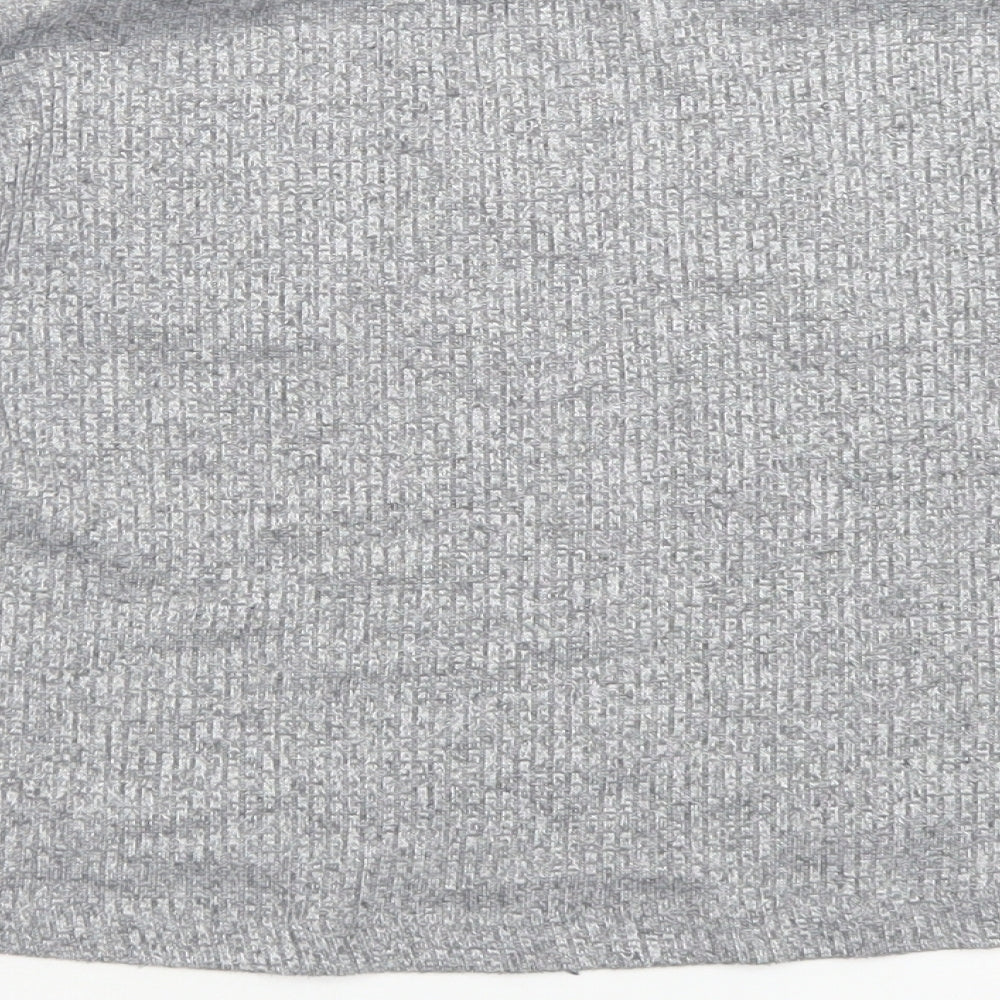 Miss E-vie Girls Grey  Polyester Cropped T-Shirt Size 9-10 Years Crew Neck
