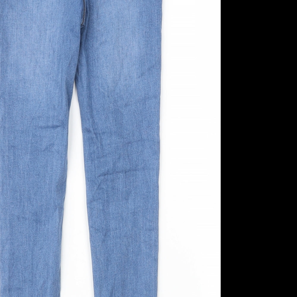 Primark Girls Blue  Cotton Skinny Jeans Size 9 Months L22 in Regular Zip