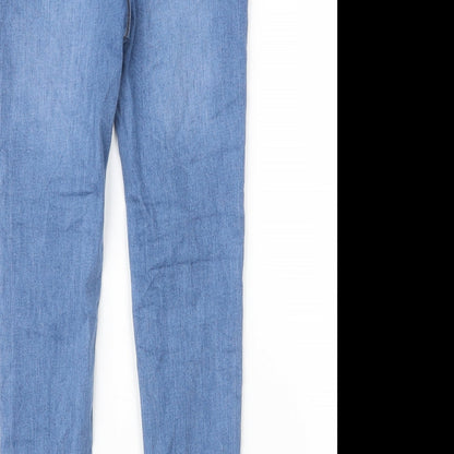 Primark Girls Blue  Cotton Skinny Jeans Size 9 Months L22 in Regular Zip