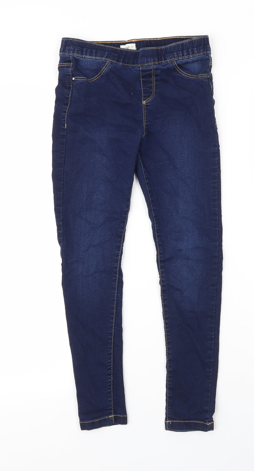 F&F Girls Black  Cotton Jegging Jeans Size 9 Months L22 in Regular