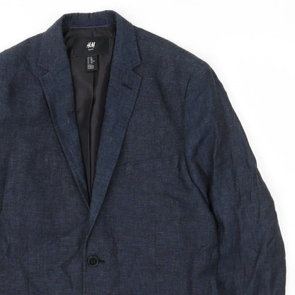 H&M Mens Blue  Cotton 2 Piece Blazer Size 38