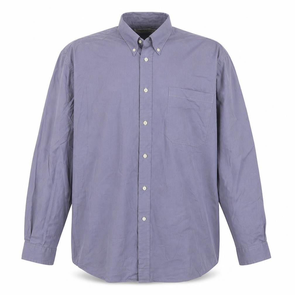 Mens UK Size 16 Ambience Blue  Button-Up Long Sleeve Casual Shirt