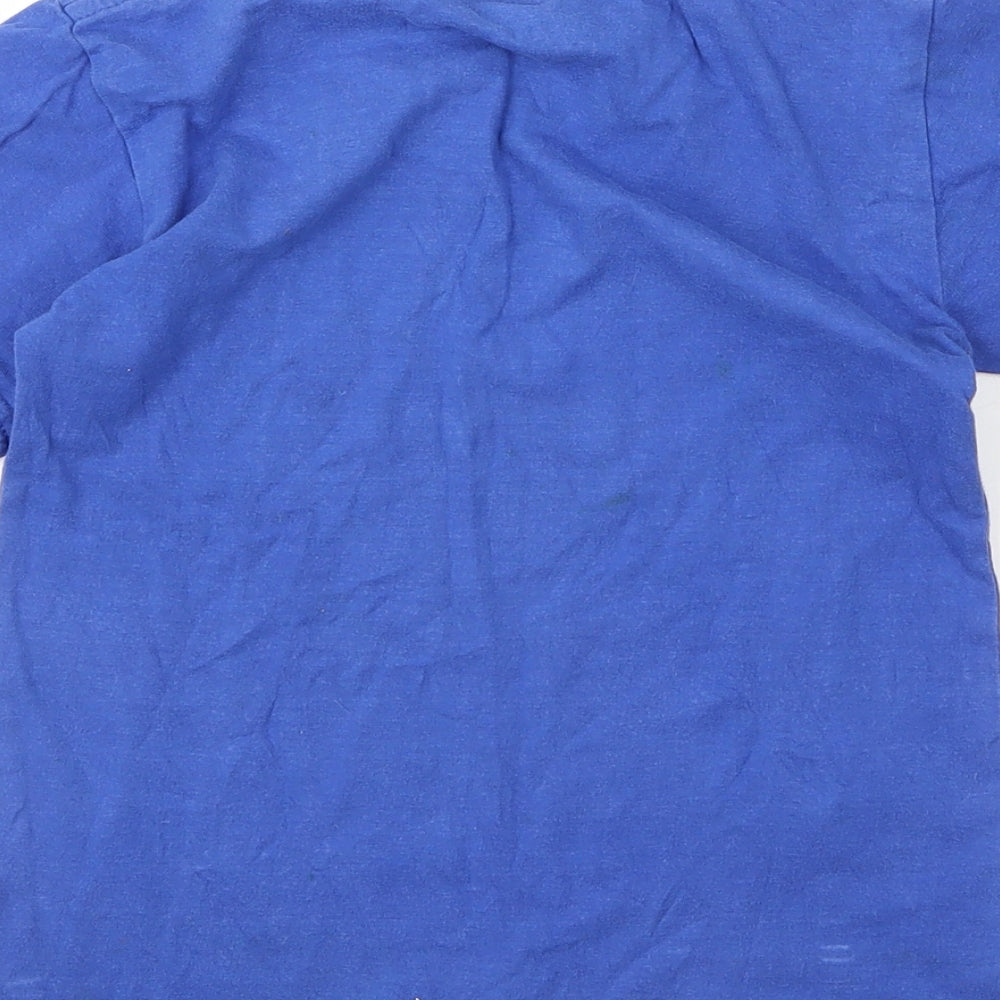 Preworn Boys Blue  Cotton Basic T-Shirt Size 4 Years Round Neck