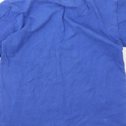 Preworn Boys Blue  Cotton Basic T-Shirt Size 4 Years Round Neck