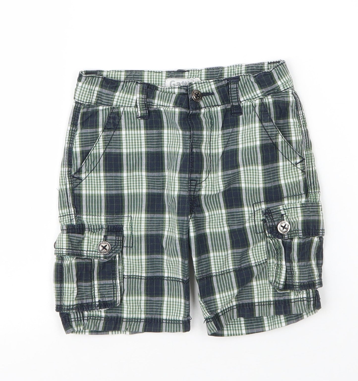 Gatti Boys Green Plaid Cotton Capri Trousers Size 12 Months  Zip