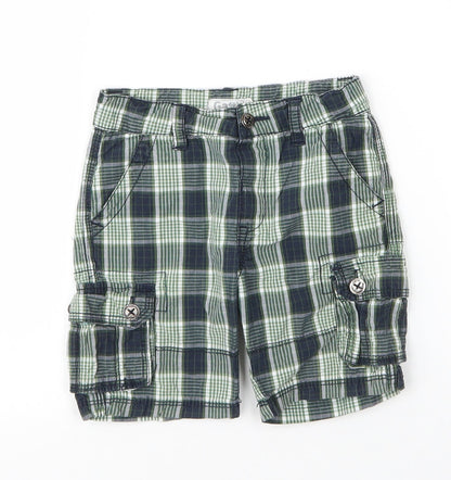 Gatti Boys Green Plaid Cotton Capri Trousers Size 12 Months  Zip