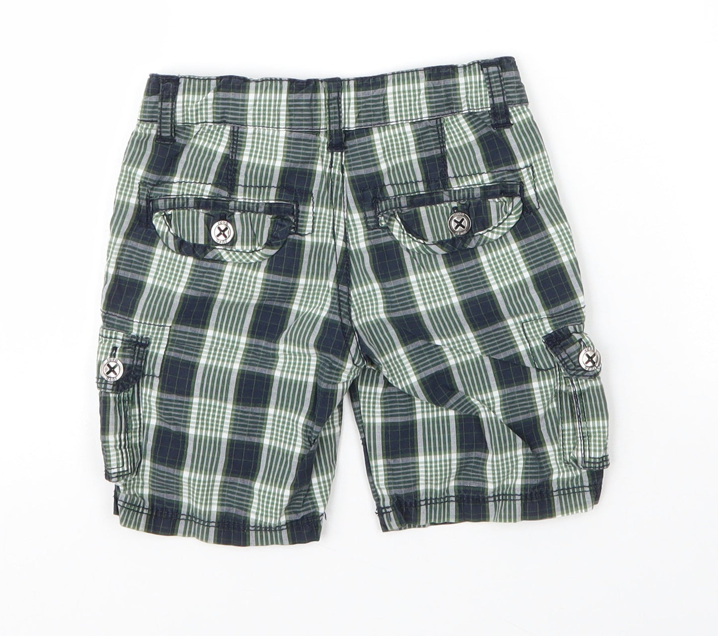 Gatti Boys Green Plaid Cotton Capri Trousers Size 12 Months  Zip