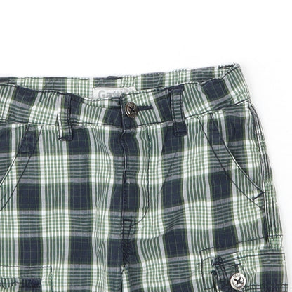 Gatti Boys Green Plaid Cotton Capri Trousers Size 12 Months  Zip