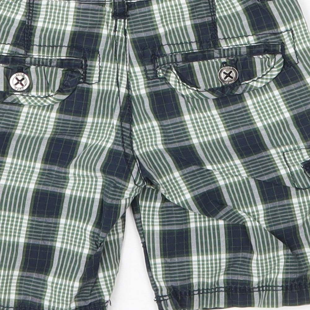 Gatti Boys Green Plaid Cotton Capri Trousers Size 12 Months  Zip