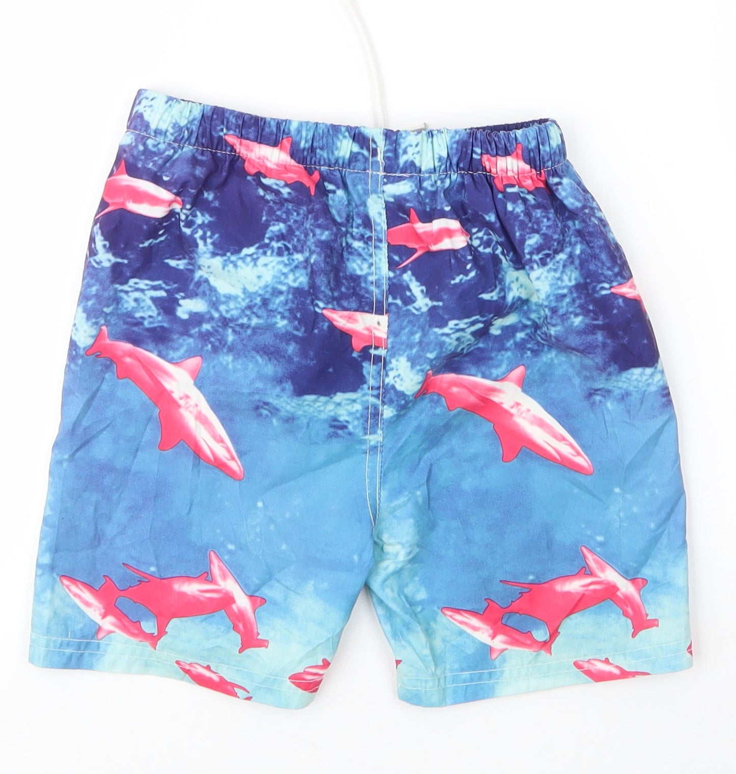 Hullabaloo Boys Blue  Polyester Sweat Shorts Size 5 Years  Regular Drawstring
