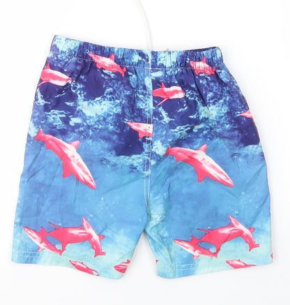 Hullabaloo Boys Blue  Polyester Sweat Shorts Size 5 Years  Regular Drawstring