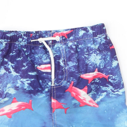 Hullabaloo Boys Blue  Polyester Sweat Shorts Size 5 Years  Regular Drawstring