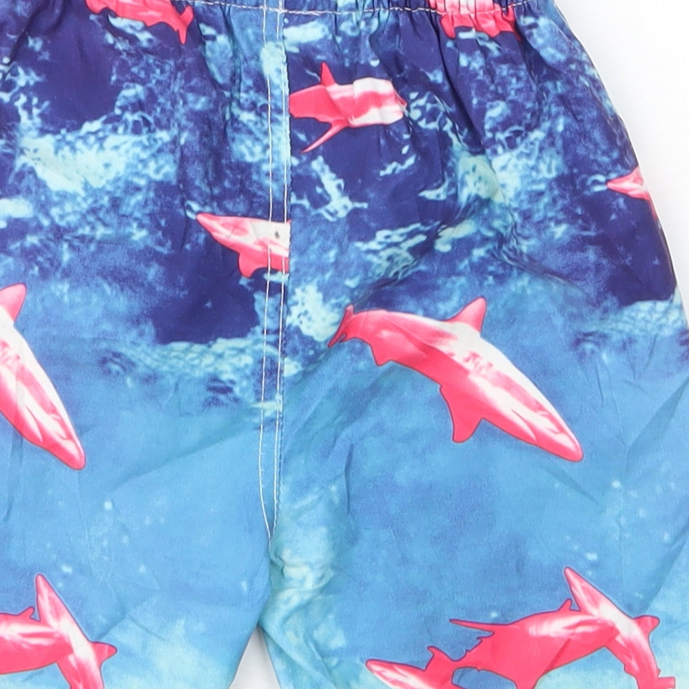 Hullabaloo Boys Blue  Polyester Sweat Shorts Size 5 Years  Regular Drawstring