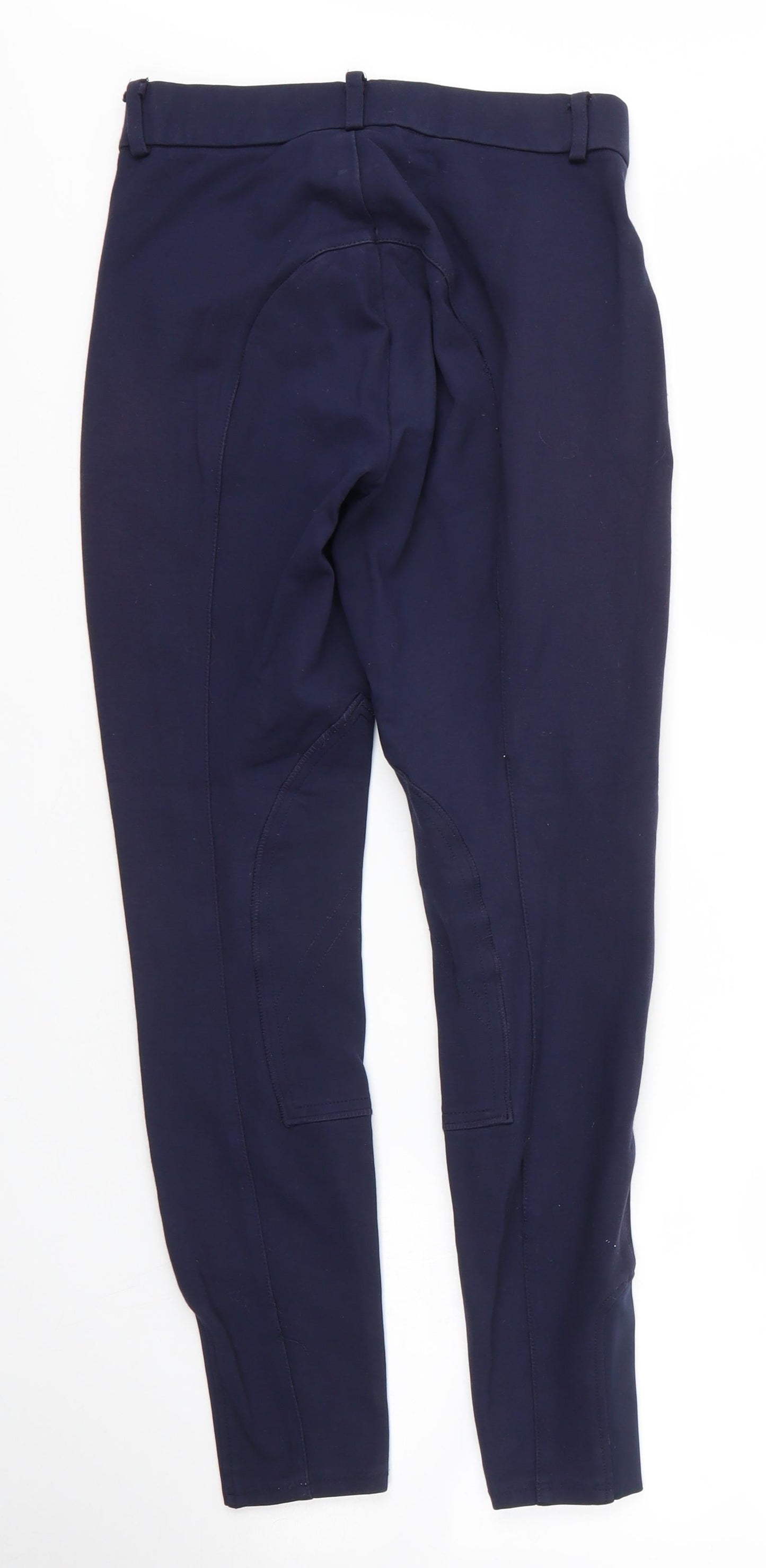 John Whitaker Womens Blue  Cotton Carrot Trousers Size 24 in L26 in Regular Zip