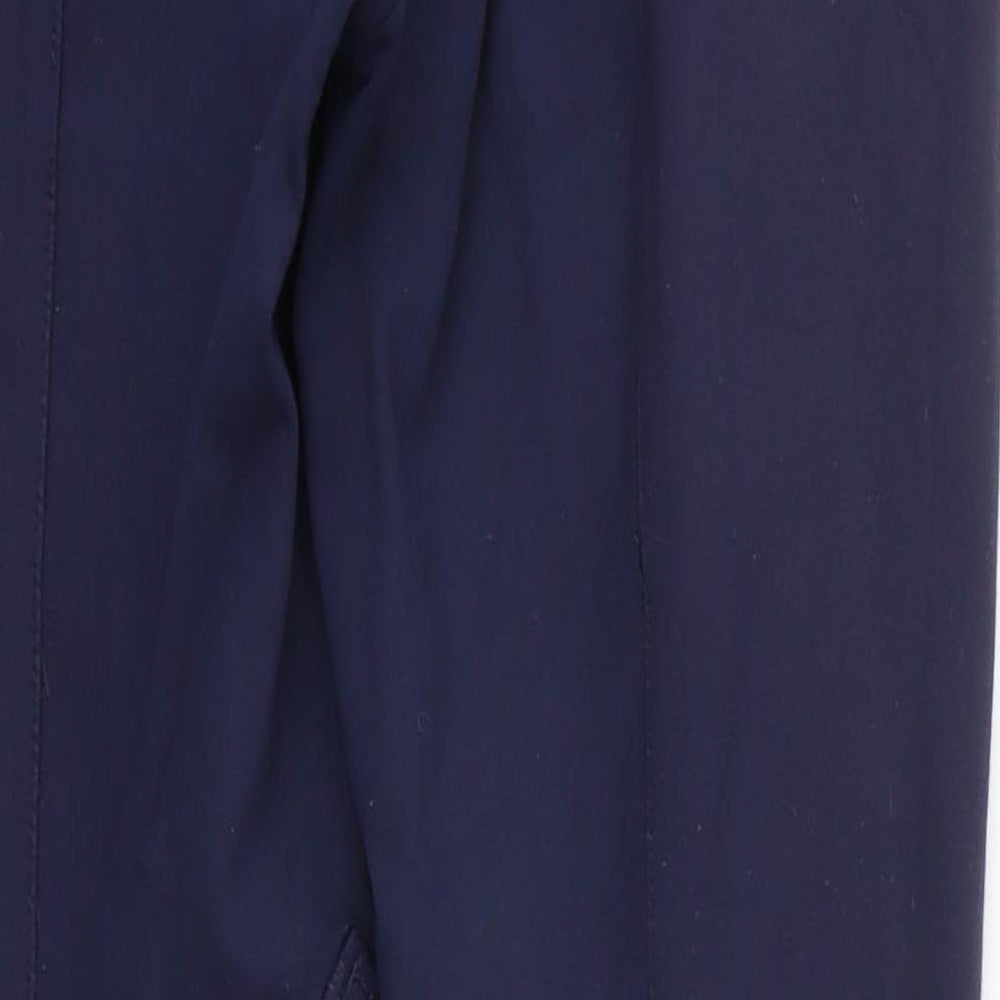John Whitaker Womens Blue  Cotton Carrot Trousers Size 24 in L26 in Regular Zip