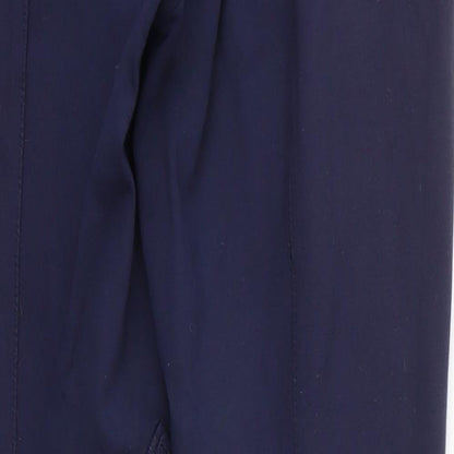John Whitaker Womens Blue  Cotton Carrot Trousers Size 24 in L26 in Regular Zip