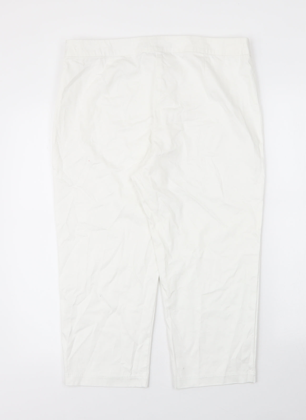 Womens UK Size L M&S Regular Fit Capri White Trousers