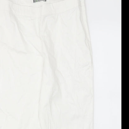 Womens UK Size L M&S Regular Fit Capri White Trousers