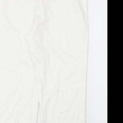 Womens UK Size L M&S Regular Fit Capri White Trousers