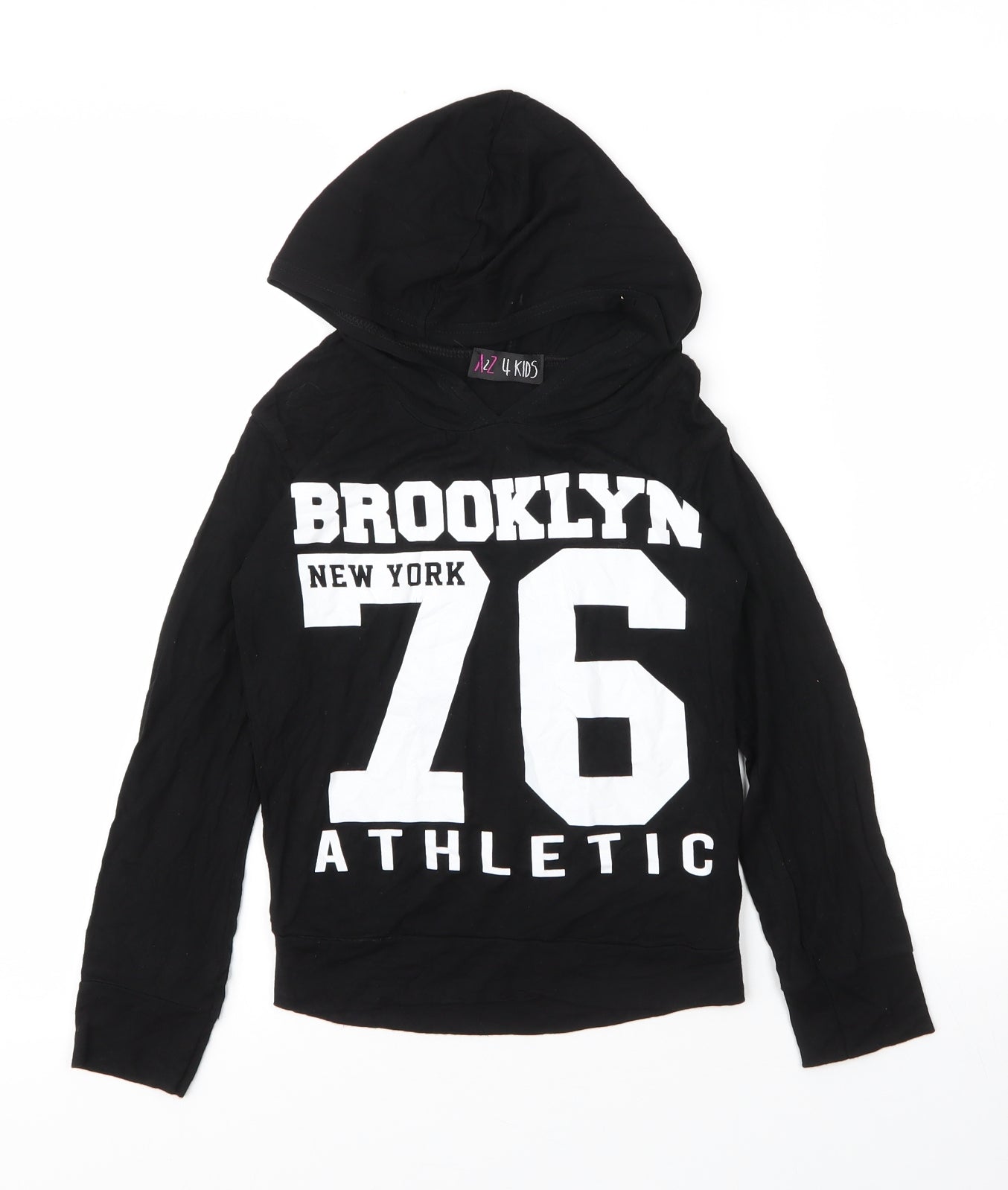 A to Z 4 Kids Girls Black  Viscose Pullover Hoodie Size 11 Years