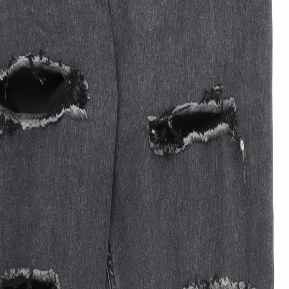 Topshop Womens Grey  Cotton Skinny Jeans Size 28 in L28 in Regular Zip