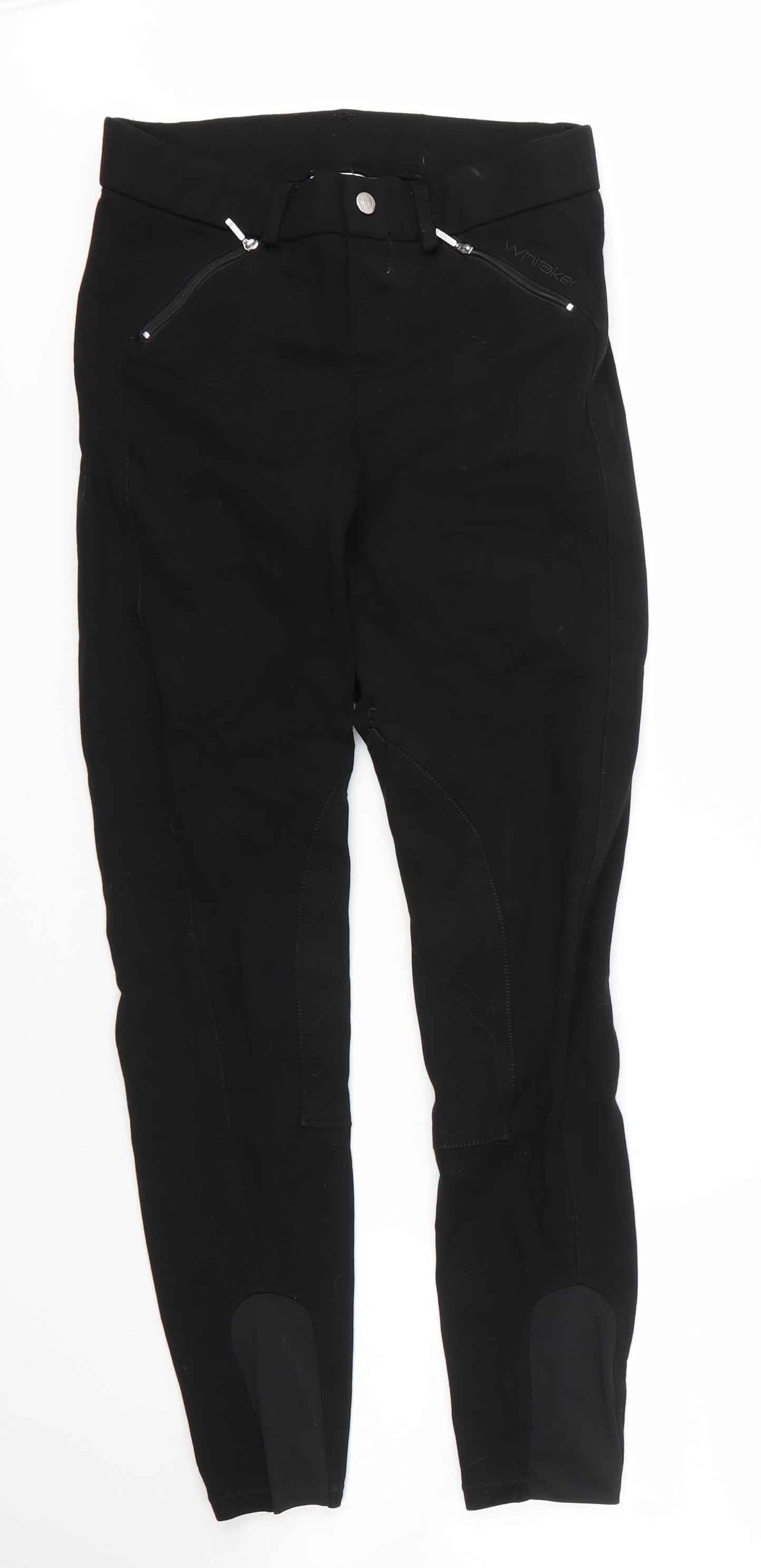 John Whitaker Womens Black  Cotton Carrot Trousers Size 26 in L28 in Regular Zip