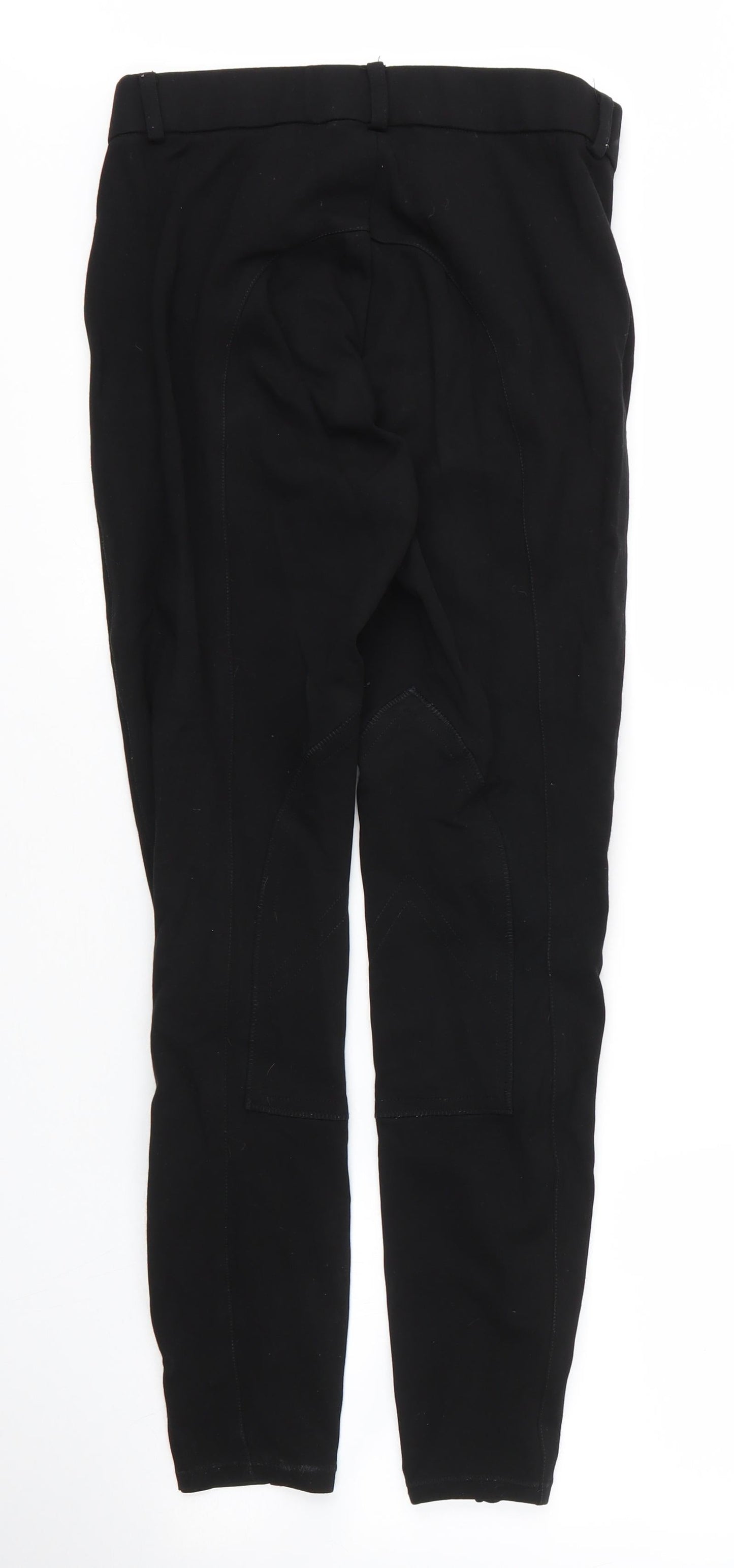 John Whitaker Womens Black  Cotton Carrot Trousers Size 26 in L28 in Regular Zip
