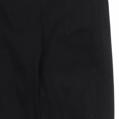 John Whitaker Womens Black  Cotton Carrot Trousers Size 26 in L28 in Regular Zip