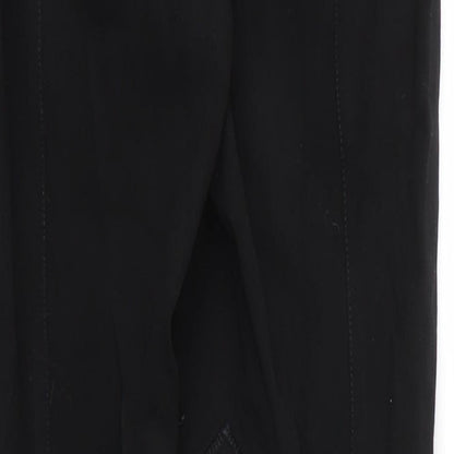 John Whitaker Womens Black  Cotton Carrot Trousers Size 26 in L28 in Regular Zip