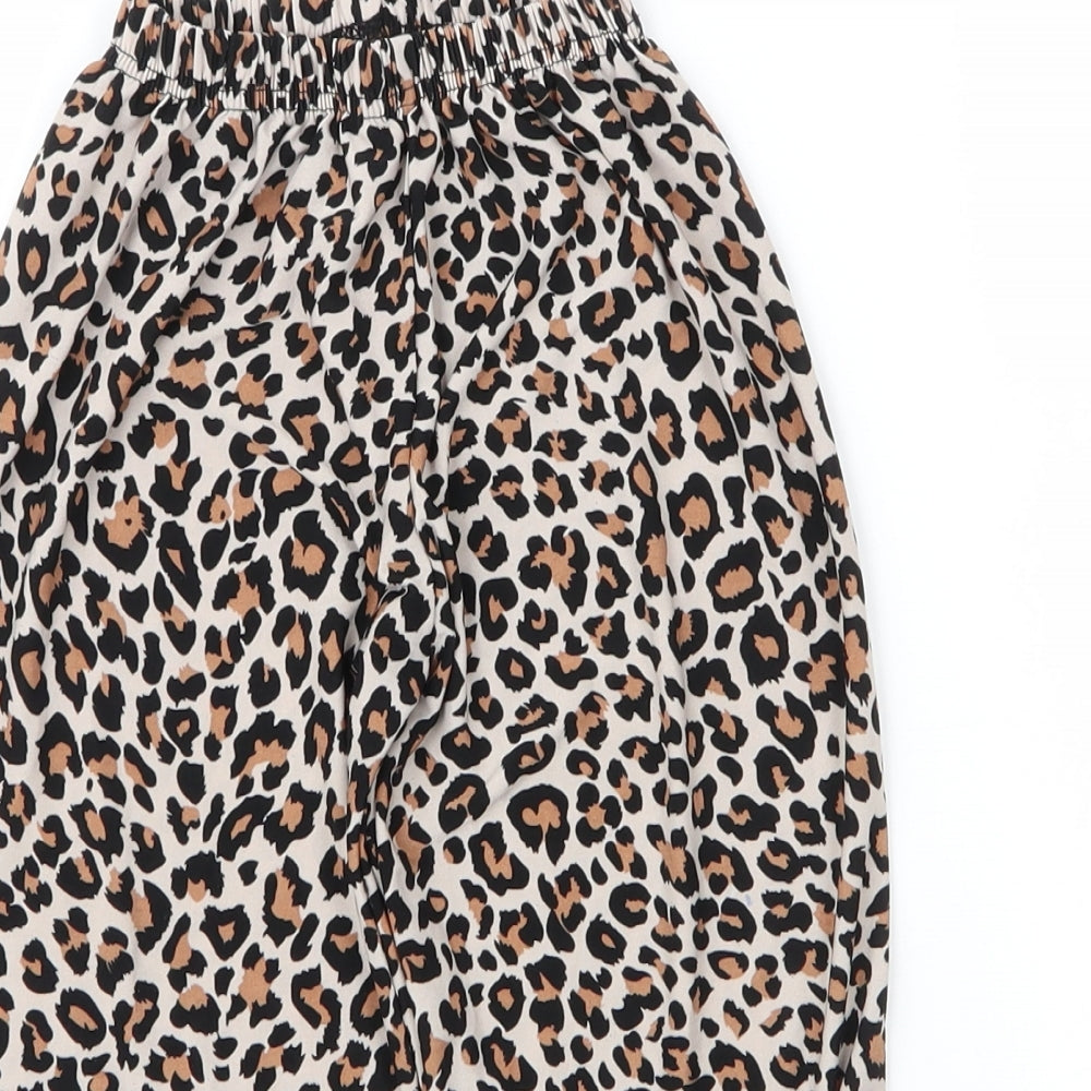 Preworn Girls Beige Animal Print Polyester Bloomer Trousers Size 3 Years  Regular  - Leopard print