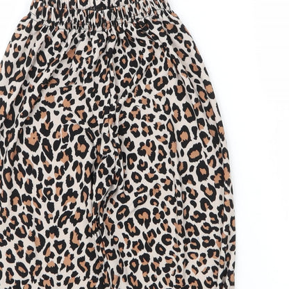 Preworn Girls Beige Animal Print Polyester Bloomer Trousers Size 3 Years  Regular  - Leopard print