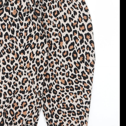 Preworn Girls Beige Animal Print Polyester Bloomer Trousers Size 3 Years  Regular  - Leopard print