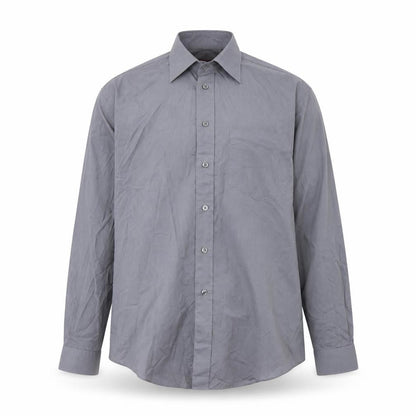 Mens UK Size 16 Burton Grey  Button-Up Long Sleeve Casual Shirt